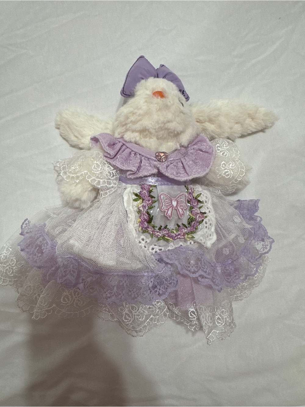 Lavender Lace Bunny Plush Dress pendant